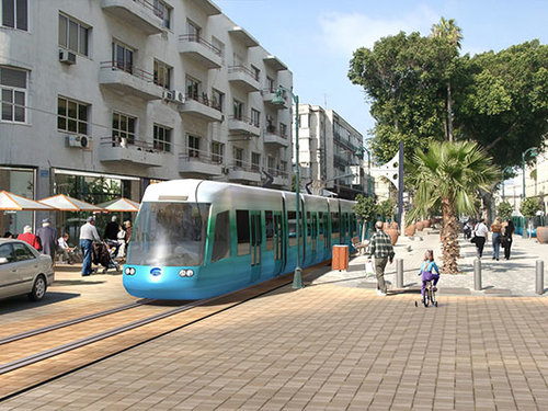 הדמיה של הרכבת הקלה בתל אביב