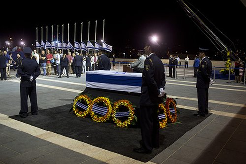 הלוויתו של שמעון פרס. צילום: Gettyimages / ליאור מזרחי