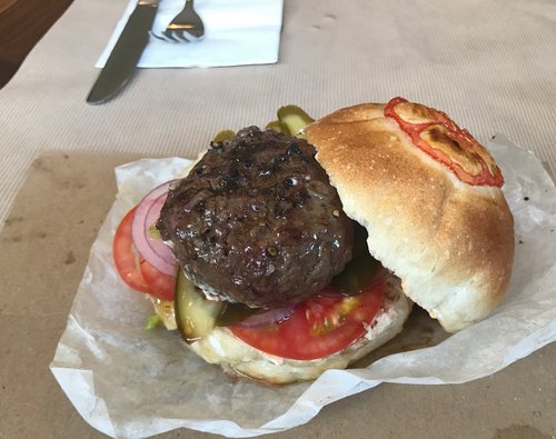 ההמבורגר המופתי של צפון אברקסס (צילום: איתי דיכנו) ההמבורגר המופתי של צפון אברקסס (צילום: איתי דיכנו)