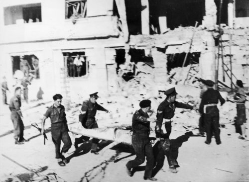חורבות מלון המלך דוד לאחר פיגוע האצ"ל, 1946. צילום: Gettyimages
